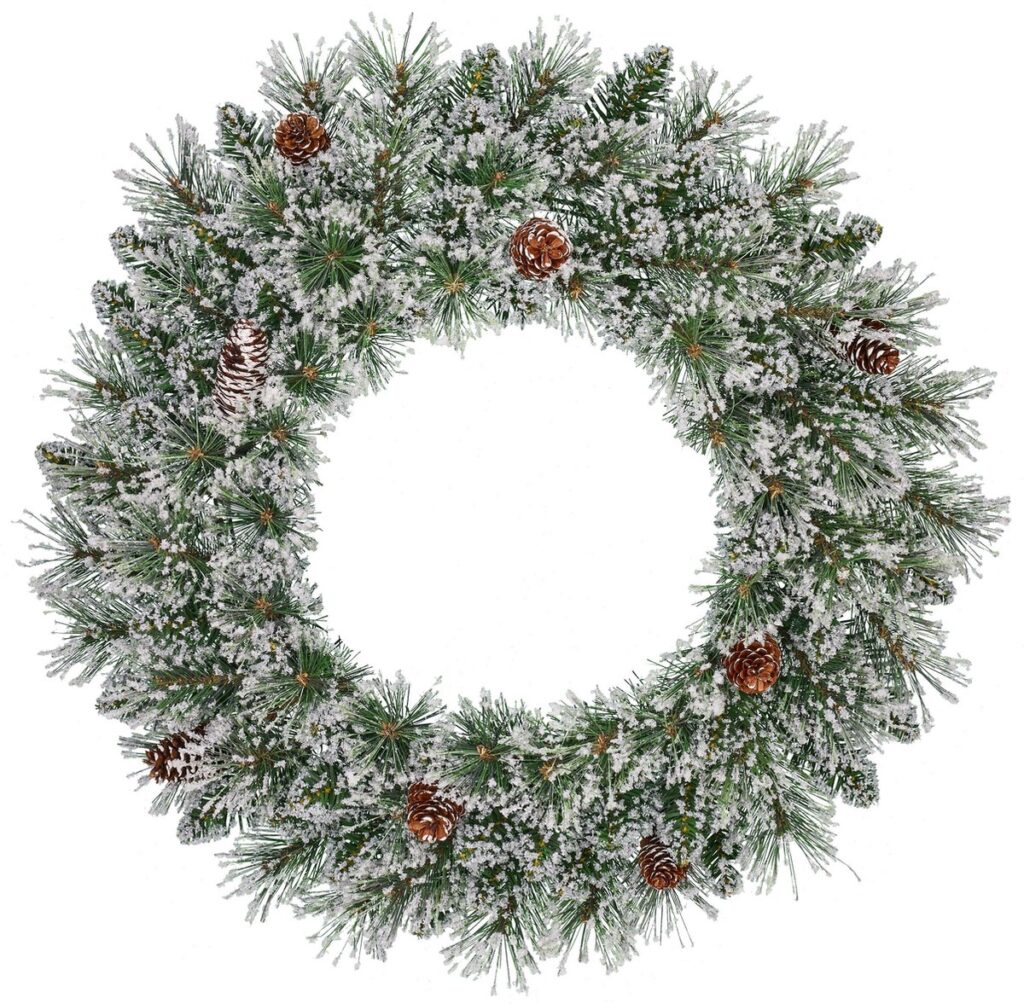 Vandans 60cm Green Frosted Christmas Wreath 8720362249825 2